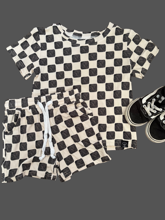 Watercolor Checks Bamboo Daywear Set
