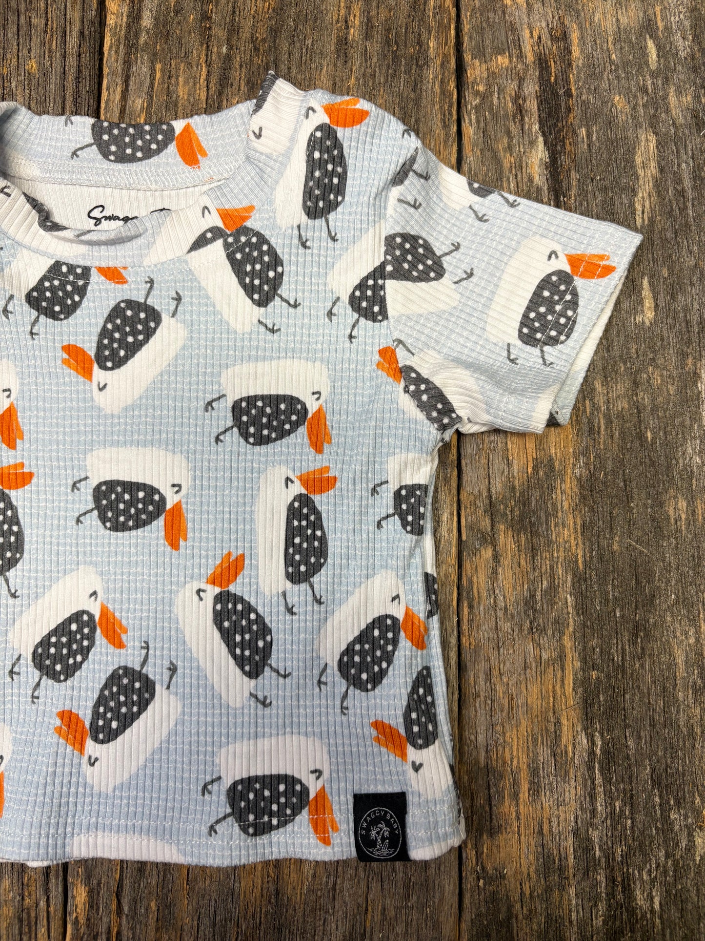 Boys ribbed bamboo set - seagulls