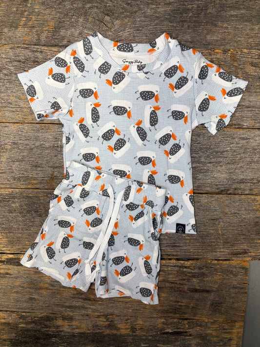 Boys ribbed bamboo set - seagulls