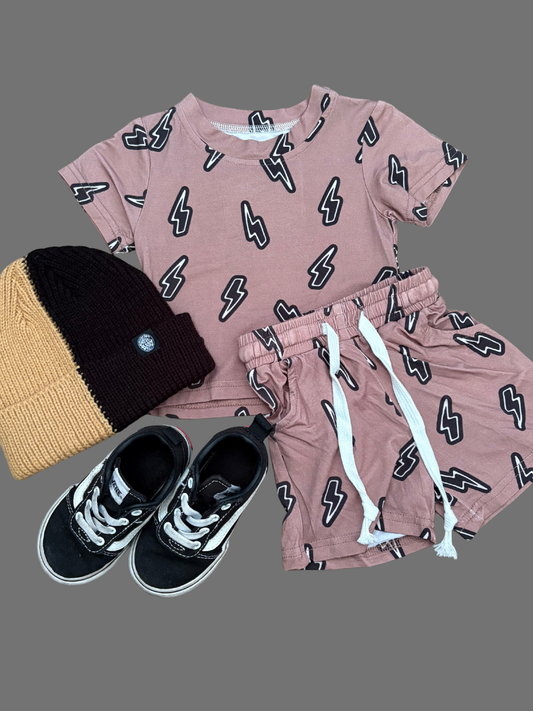 Brown Bolts Bamboo Daywear Set
