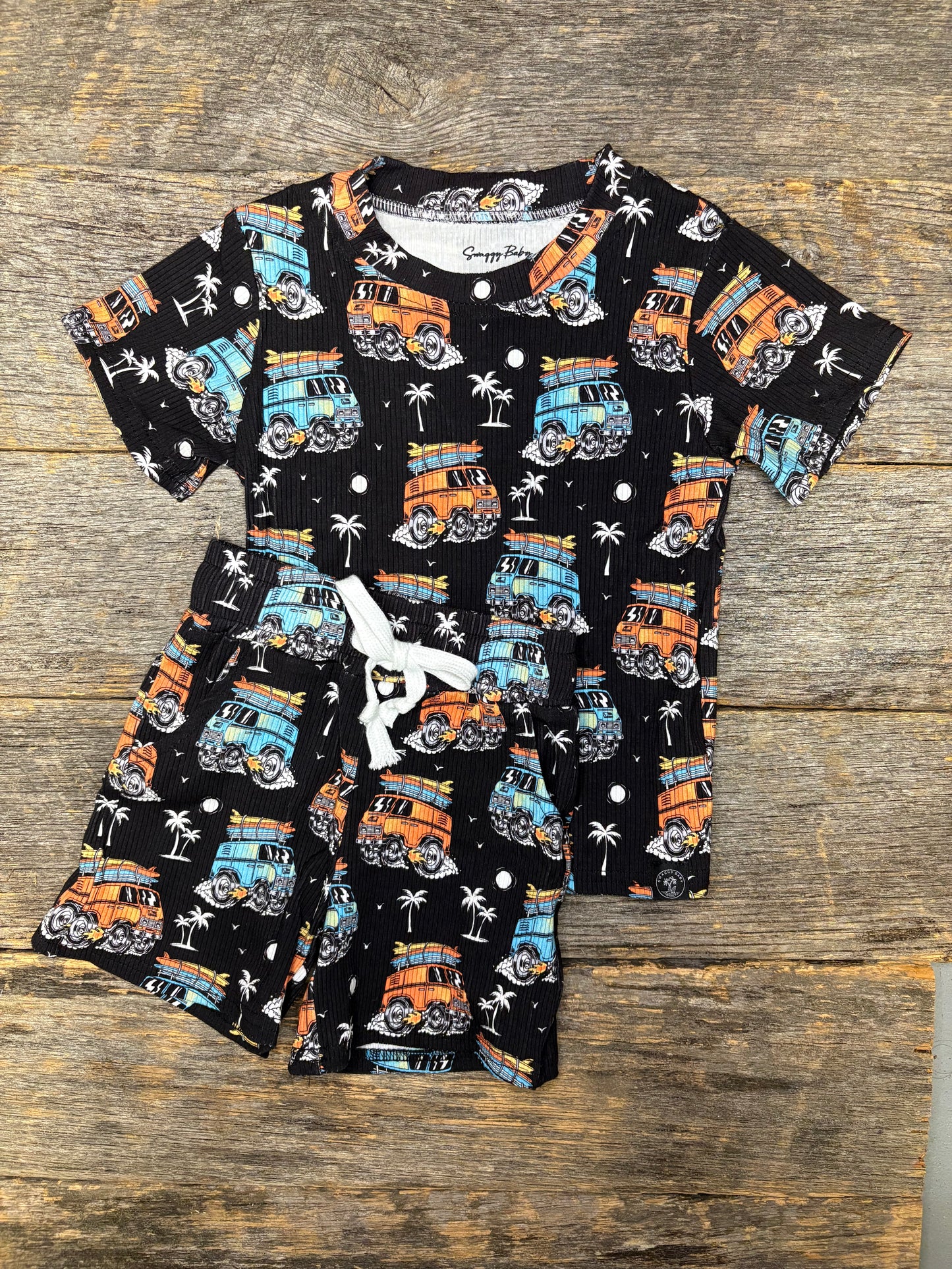 Boys ribbed bamboo set - surfer vans