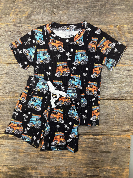 Boys ribbed bamboo set - surfer vans